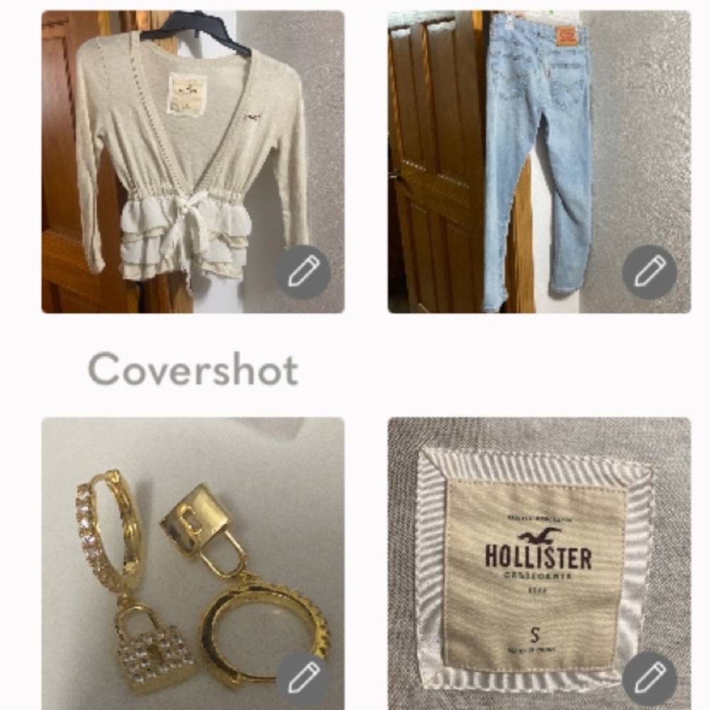 Hollister Sweater szS+Levi’s👖12reg jr+lock🔒CZ earrings